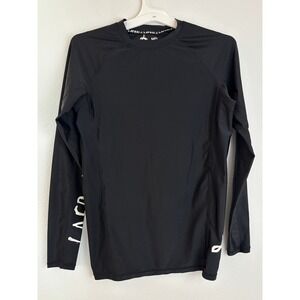 Lafroi Burst Mens Rash Guard Long Sleeve Compression Shirt Black MMA BJJ MD